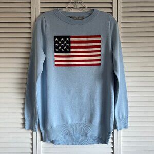Navy Jane American Flag American Flag Sweater Light Blue women’s small
